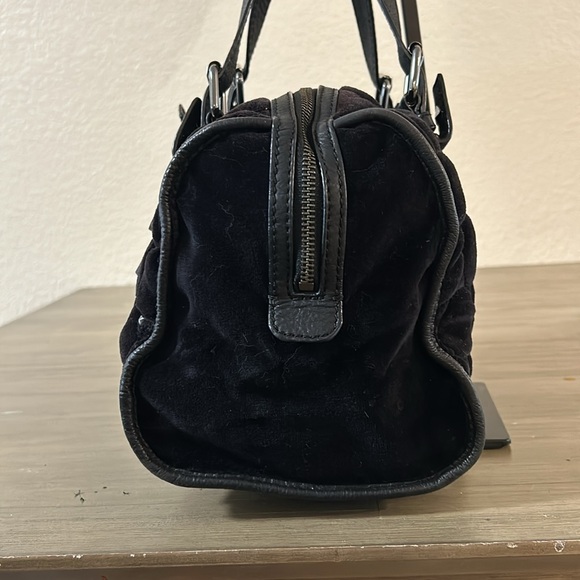 Juicy Couture Black Velvet Quilted Satchel Y2K Vintage - Picture 5 of 9